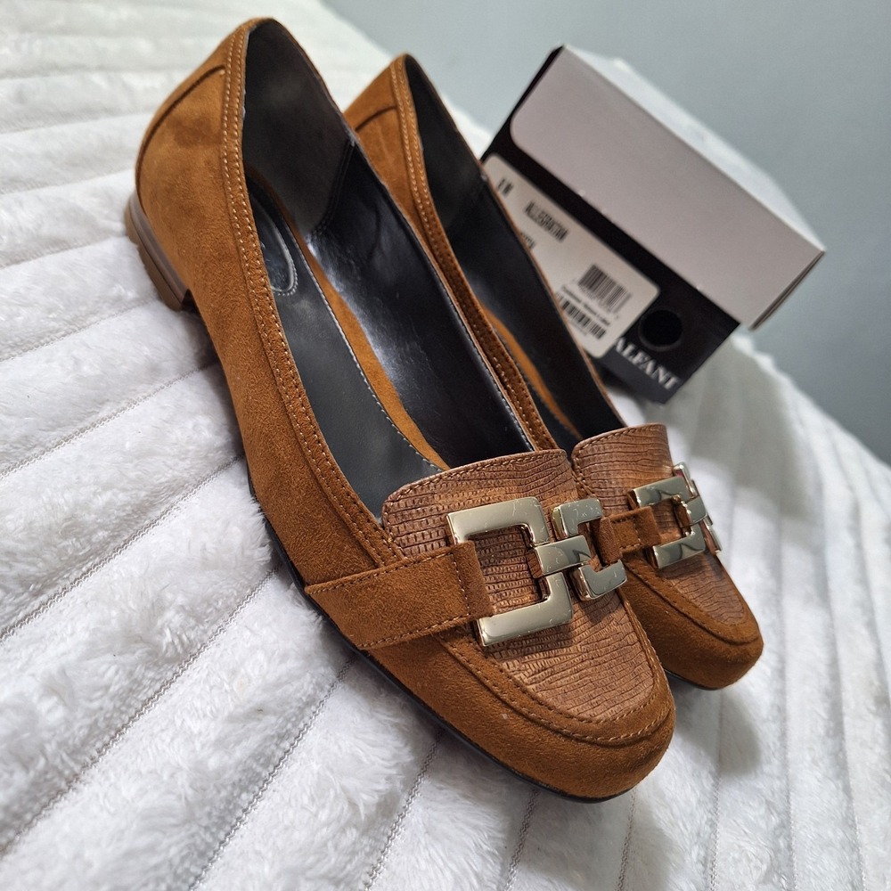 Alfani Step N Flex Allegra Tan Scotch Faux Suede Shoes‎ Womens 8M BROWN Comfort